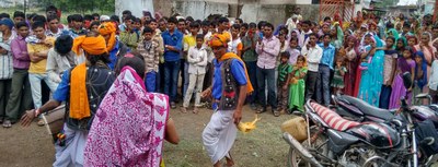 Performers at nukkad natak to raise awareness among poultry rearers